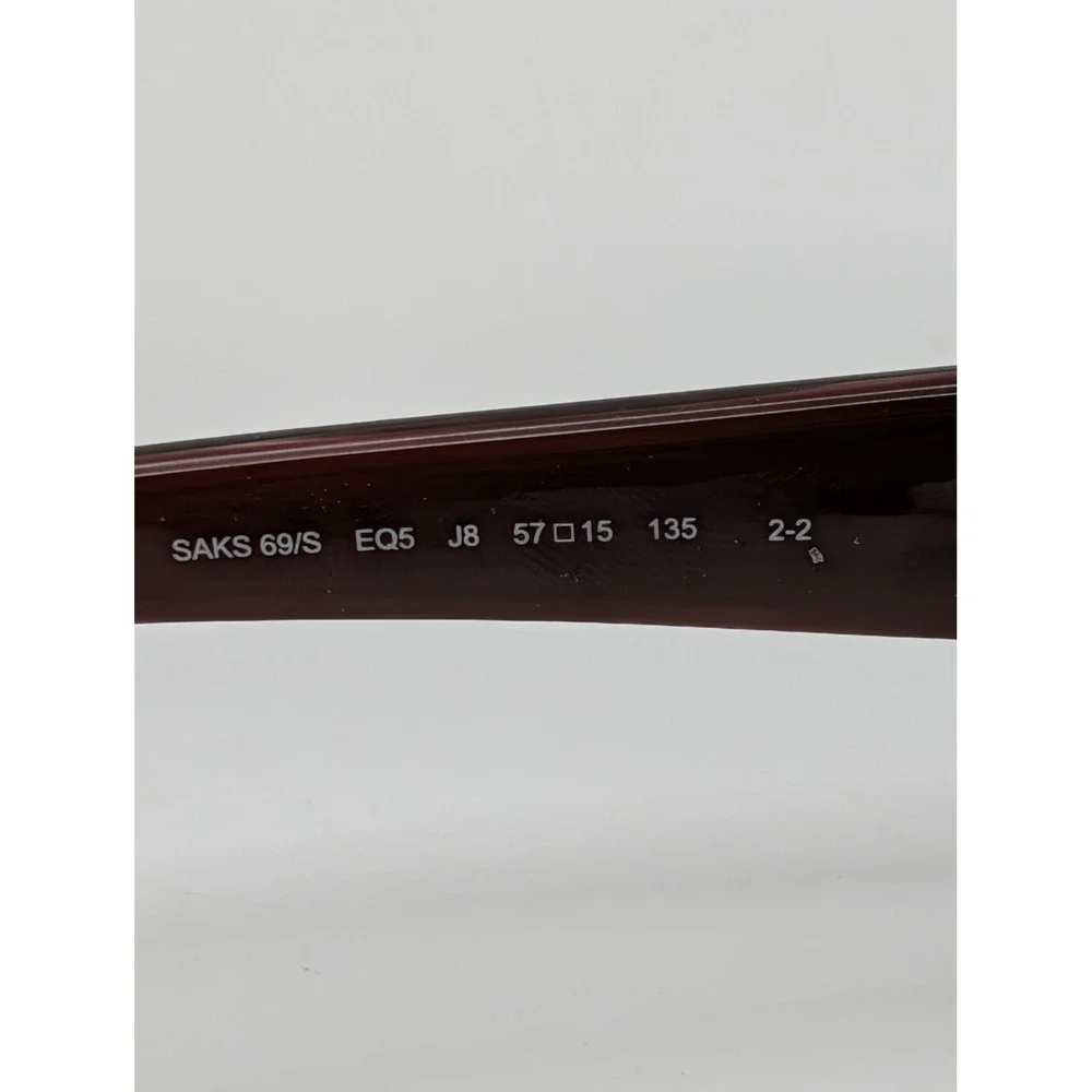 Saks Fifth Avenue 69/S Sunglass Frames Only Brown Floral Inlay Temples 57-15-135